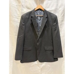 J.M. Haggar Classic Fit Blazer Dark Charcoal Grey Two Button Suit Jacket Mens
